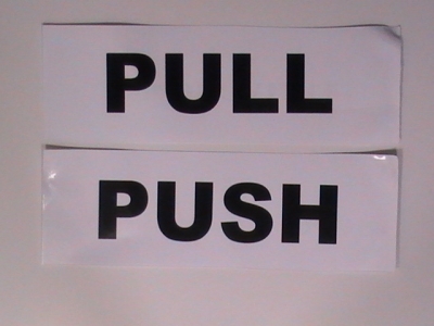 Push Pull Door Stickers